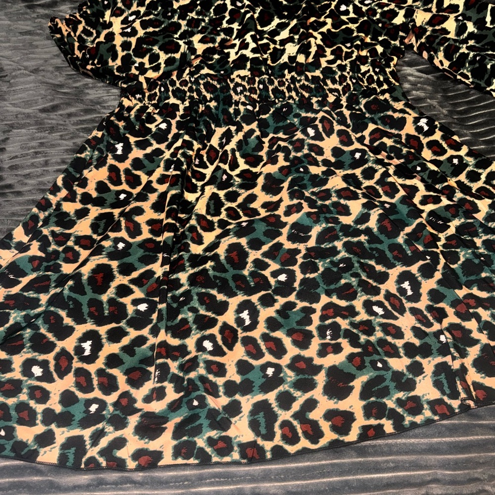 SHEIN Leopard Print Long Sleeve Dress